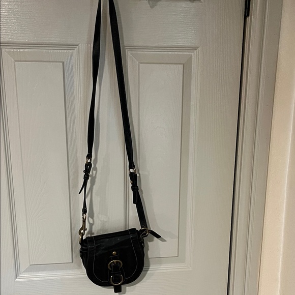 Coach Black Leather Crossbody Bag with Gold Hardware - Picture 2 of 7